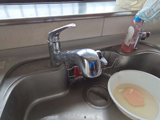 工事前　栃木県宇都宮市のお客様のキッチン水栓工事