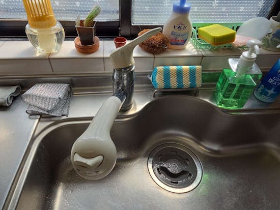 工事前　栃木県高根沢町のお客様のキッチン水栓工事