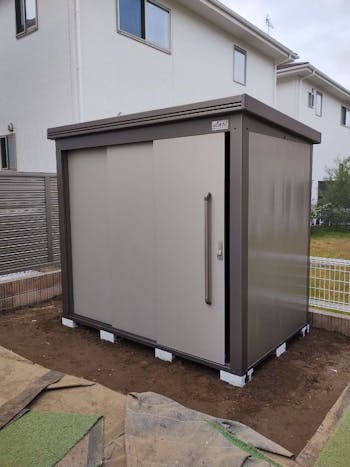 群馬県邑楽郡の物置設置工事