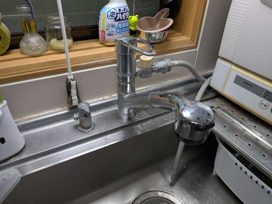 工事前　静岡県静岡市のお客様の混合栓交換工事