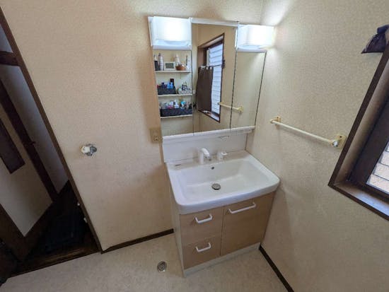 工事後　静岡県静岡市のお客様の洗面化粧台・洗面所床工事