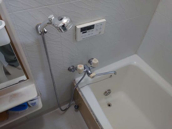 工事前　愛知県みよし市のお客様の浴室水栓交換工事