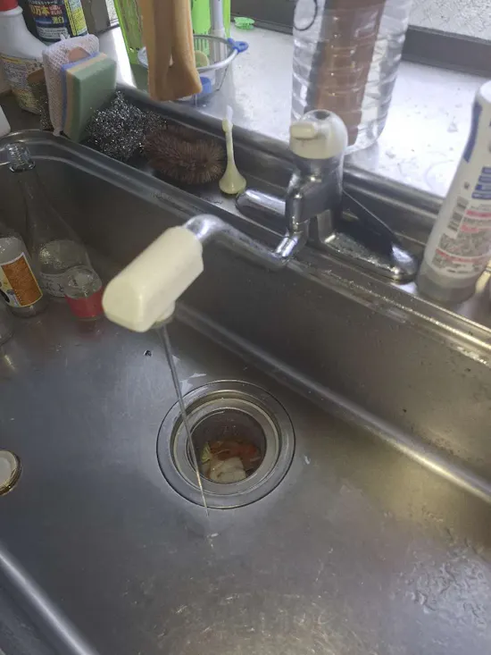 工事前　宮城県大崎市のお客様の台所水栓交換工事