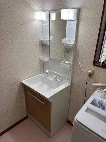 茨城県小美玉市のお客様の洗面化粧台交換工事