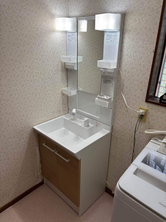 工事後　茨城県小美玉市のお客様の洗面化粧台交換工事
