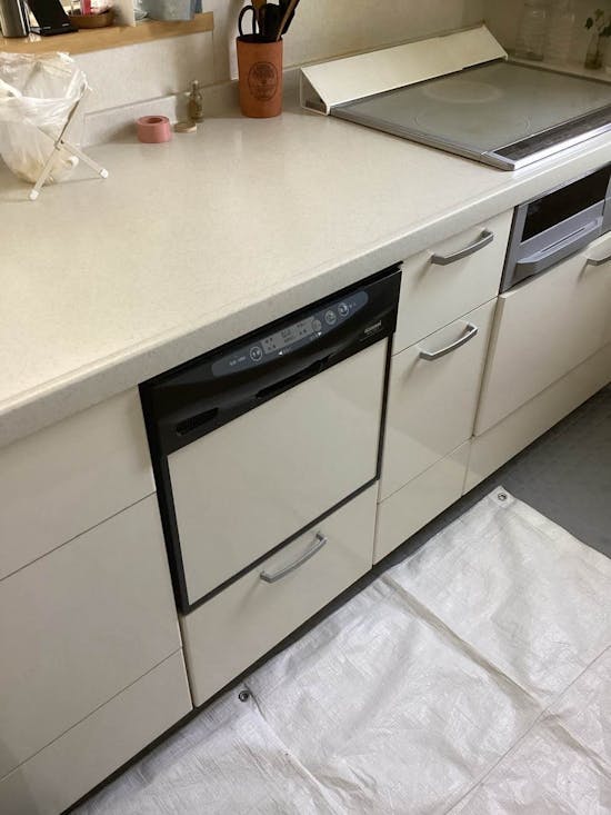 工事前　神奈川県茅ヶ崎市のお客様の食器洗い乾燥機交換工事