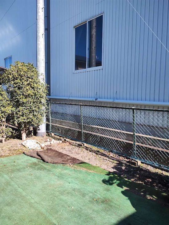 工事前　群馬県沼田市のお客様のサンキン物置工事 