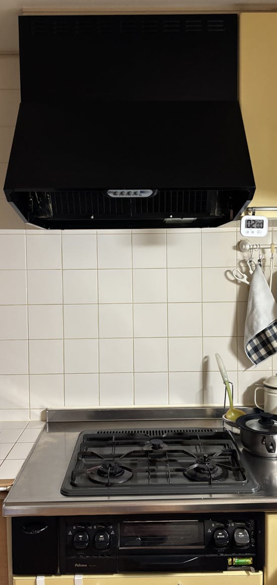 工事前　東大和市のお客様のガスコンロ・レンジフード交換工事