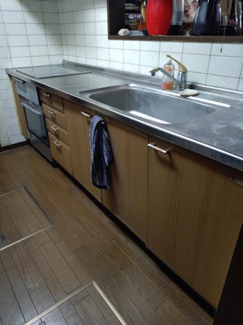 群馬県のお客様のシステムキッチン工事　具体的な工事内容1