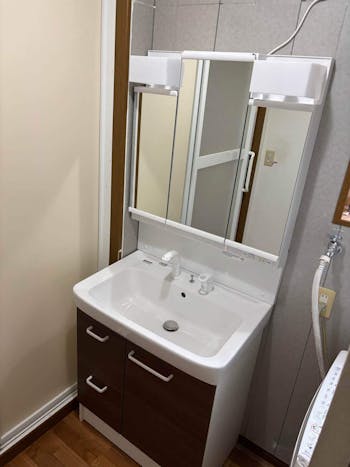 茨城県笠間市のお客様の洗面化粧台交換工事