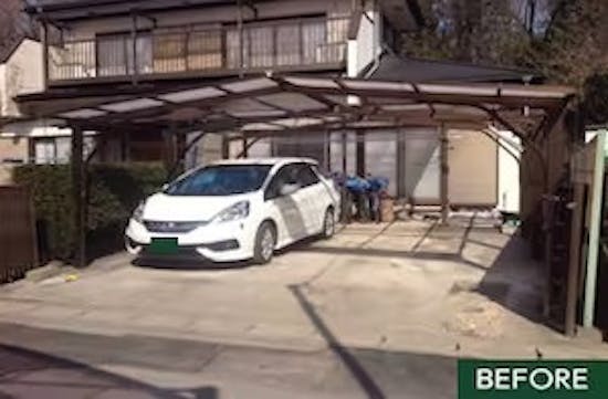 工事前 栃木県のお客様のカーポート工事