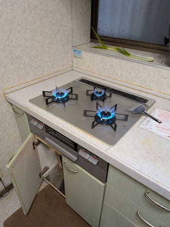 東京都青梅市のお客様のビルトインコンロ交換工事