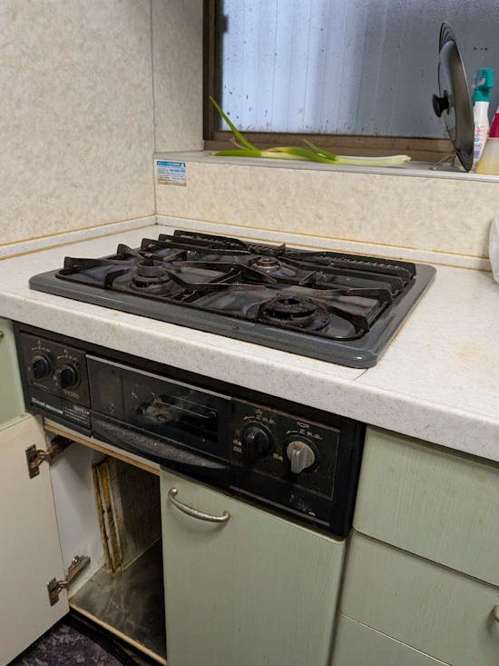 工事前　東京都青梅市のお客様のビルトインコンロ交換工事