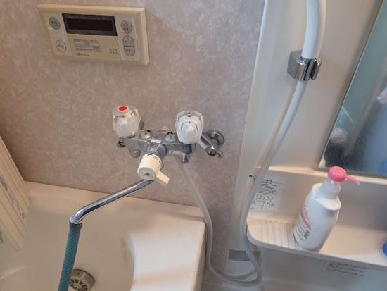 工事前　栃木県日光市のお客様の浴室混合栓交換工事