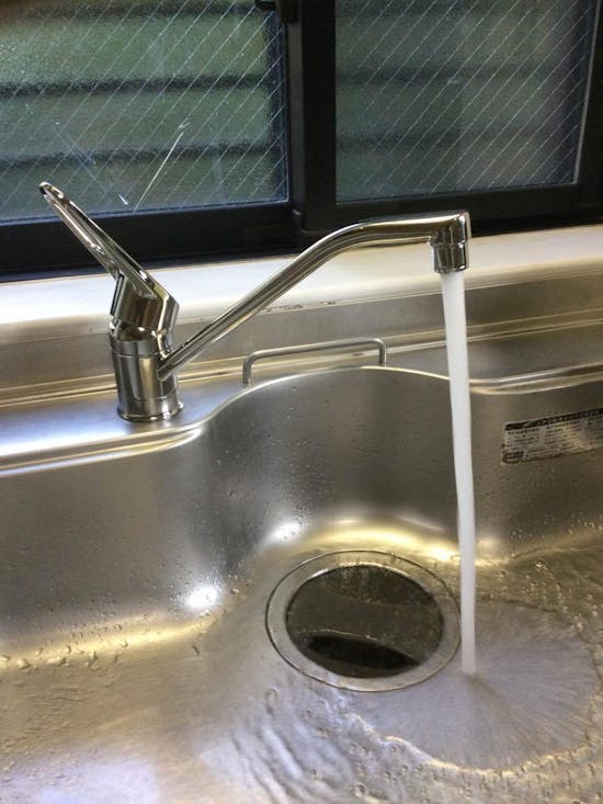 工事前　東京都青梅市のお客様のキッチン用混合栓交換工事