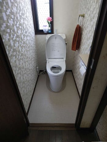 福島県いわき市のお客様のトイレ、洗面化粧台交換工事