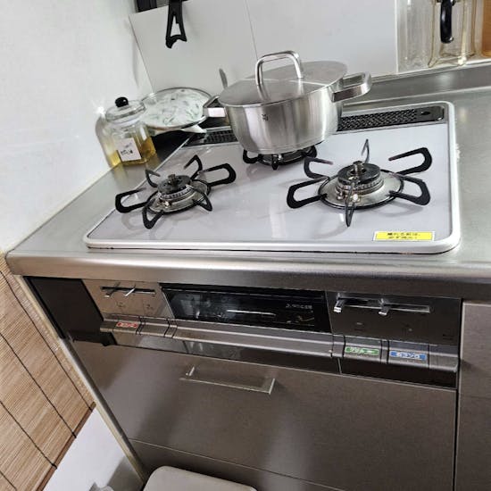 工事前　神奈川県三浦市のお客様のビルトインコンロ交換工事 