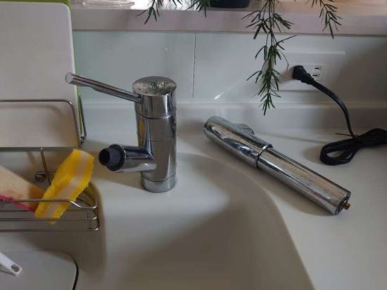 工事前 愛知県豊田市のお客様のキッチン水栓取替工事