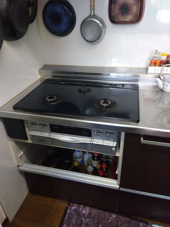 工事前　東京都青梅市のお客様のビルトインコンロ交換工事