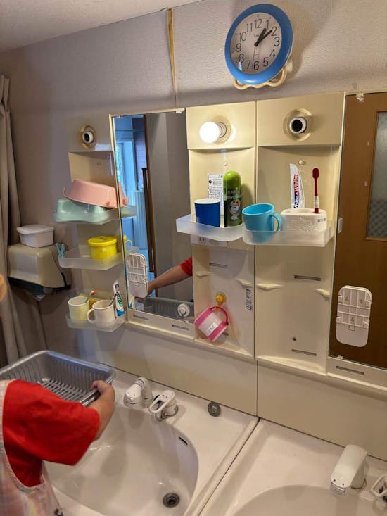 工事前　茨城県水戸市のお客様の洗面化粧台交換工事