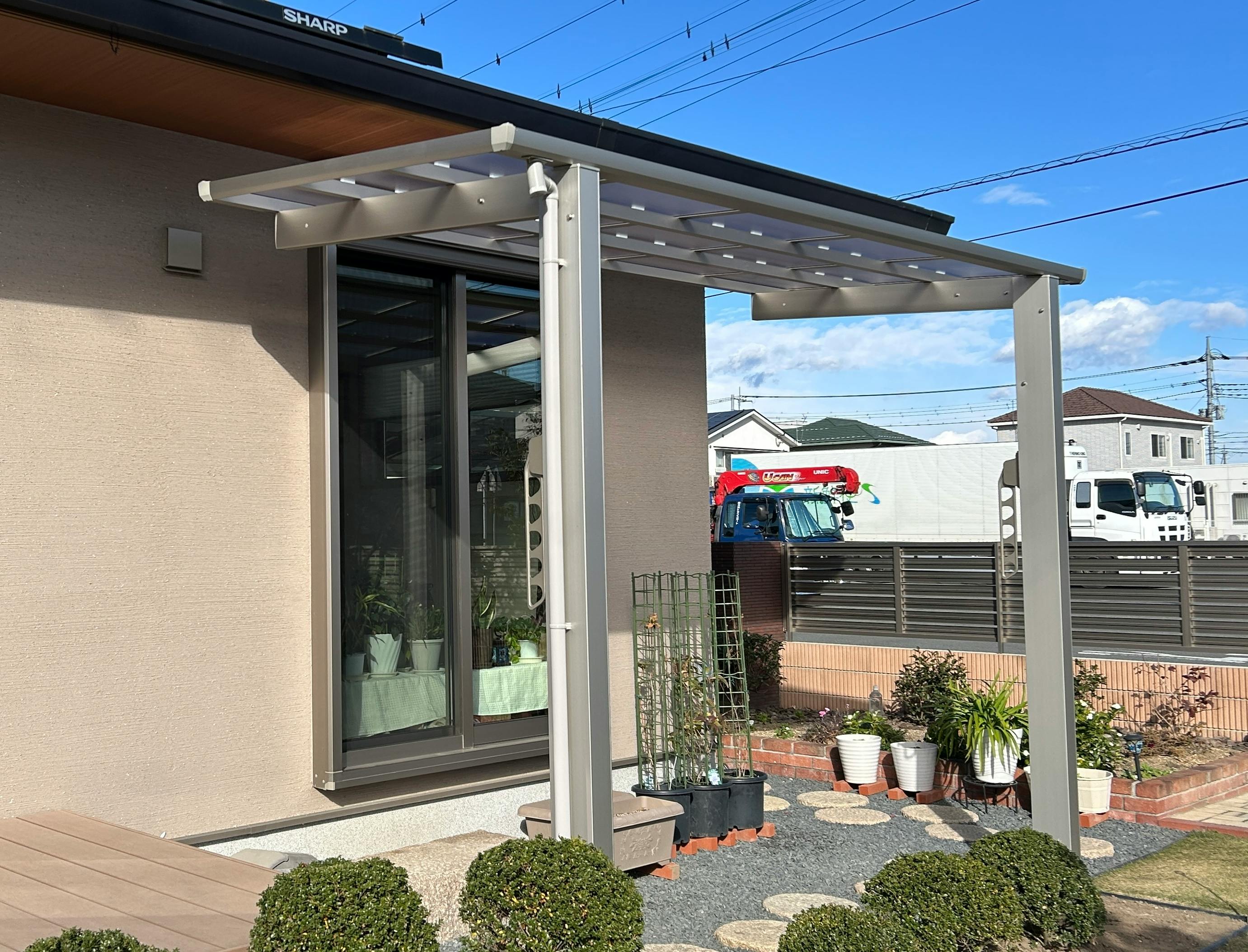 前橋市のお客様のテラス工事