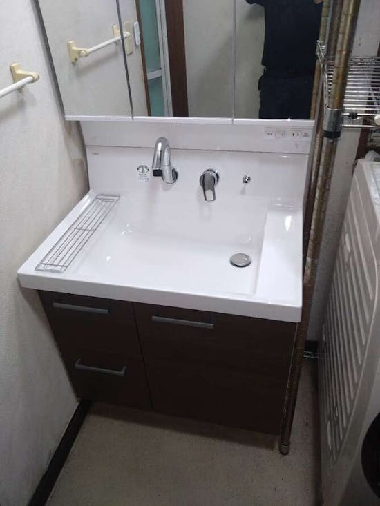 工事後　神奈川県横浜市旭区のお客様の洗面化粧台工事