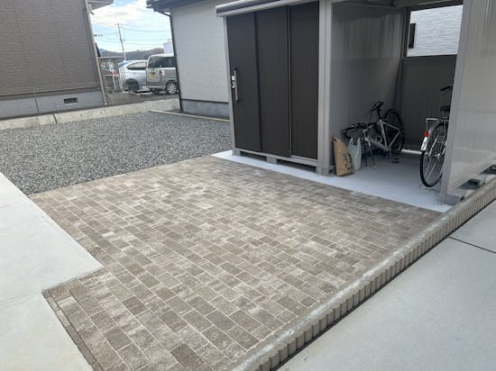 工事後　福島県のお客様の物置設置と外構工事