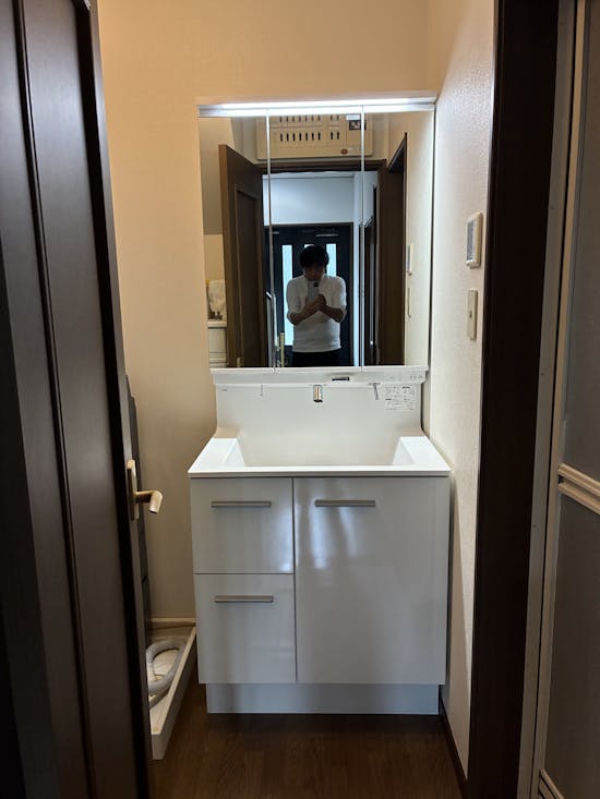 工事後　神戸市兵庫区のお客様の洗面化粧台工事