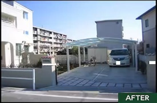 工事後　栃木県のお客様のカーポート＋外構＋物置