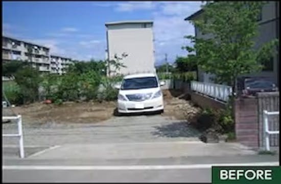 工事前 栃木県のお客様のカーポート+外構+物置