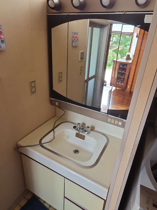 工事前　栃木県大田原市のお客様の洗面台設置工事