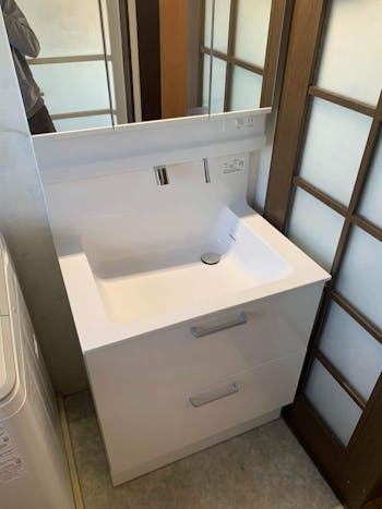 埼玉県熊谷市のお客様の洗面化粧台交換工事