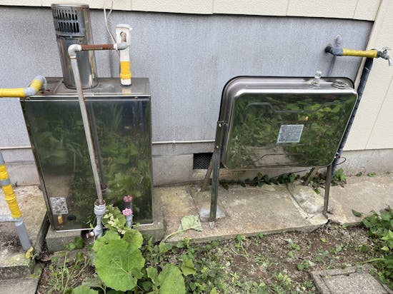 工事前　いすみ市のお客様の給湯器工事