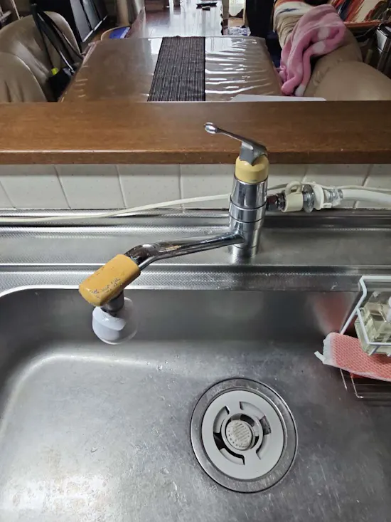 工事前　三重県津市のお客様の水栓交換工事