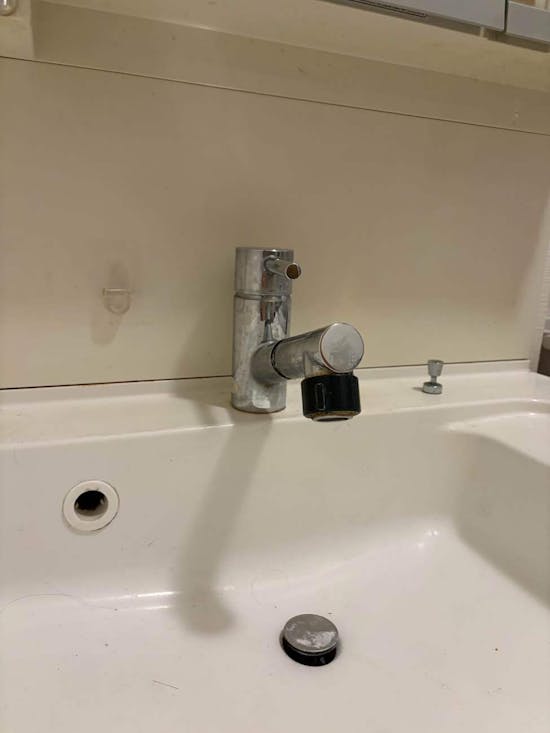 工事前　埼玉県鴻巣市の洗面水栓交換工事