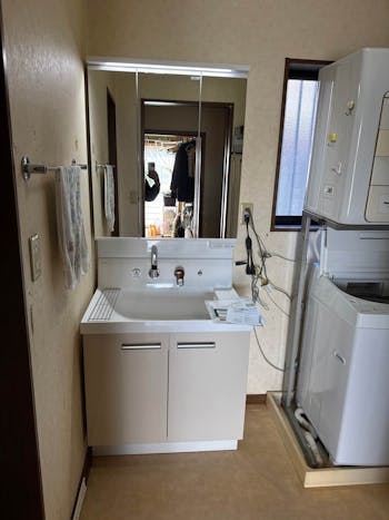 静岡県磐田市の洗面化粧台交換工事