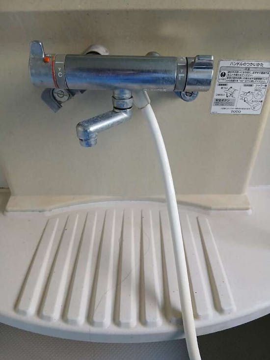 工事前　茨城県小美玉市のお客様の浴室水栓交換工事