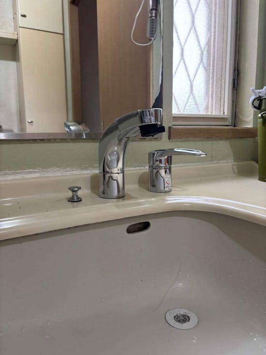 工事後　茨城県北茨城市のお客様の洗面化粧台水栓工事