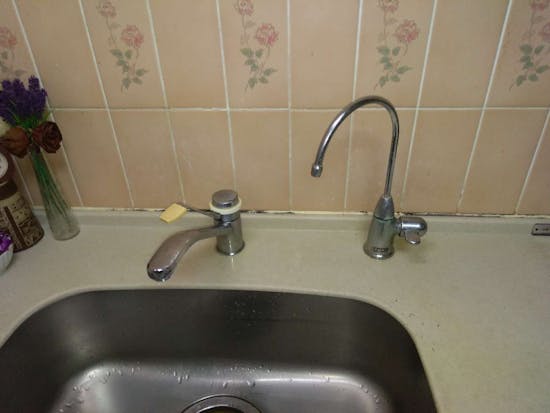 工事前 東京都羽村市のお客様のキッチン水栓交換工事