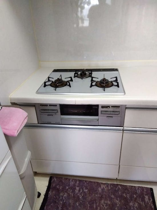 工事前　東京都昭島市のお客様のビルトインコンロ交換工事