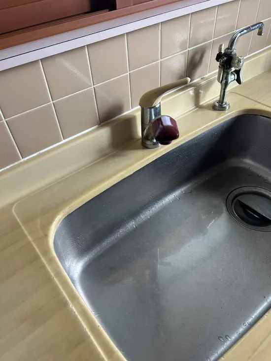 工事前　福島県相馬市のお客様のワンホール混合栓工事