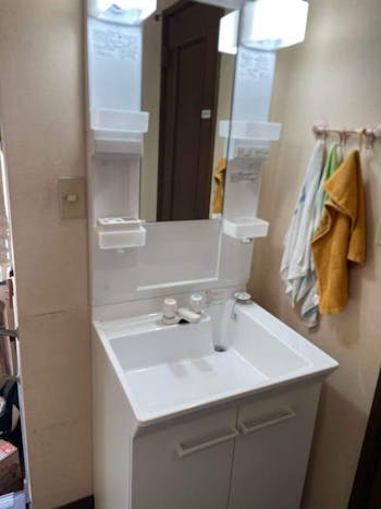 埼玉県比企郡のお客様の洗面化粧台交換工事