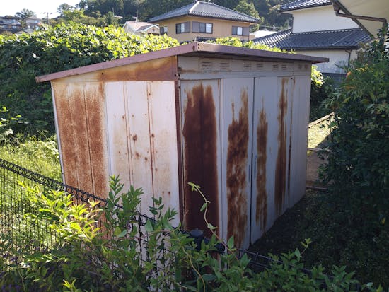 工事前　白河市のお客様の物置・倉庫工事