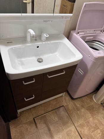 静岡県掛川市のお客様の洗面化粧台交換工事