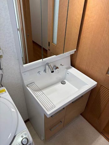 茨城県水戸市のお客様の洗面化粧台交換工事