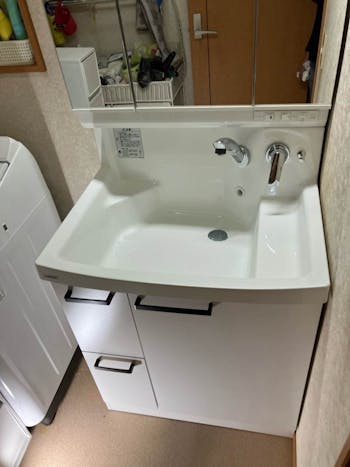 埼玉県朝霞市のお客様の洗面化粧台交換工事　具体的な工事内容1