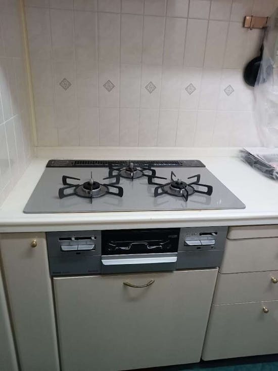 工事後 東京都昭島市のお客様のビルトインコンロ・レンジフード交換工事