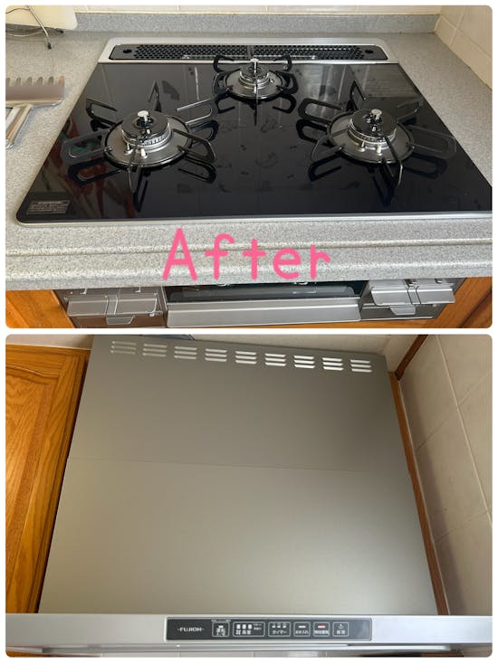 工事後 豊田市のお客様のビルトインコンロ・レンジフード交換工事