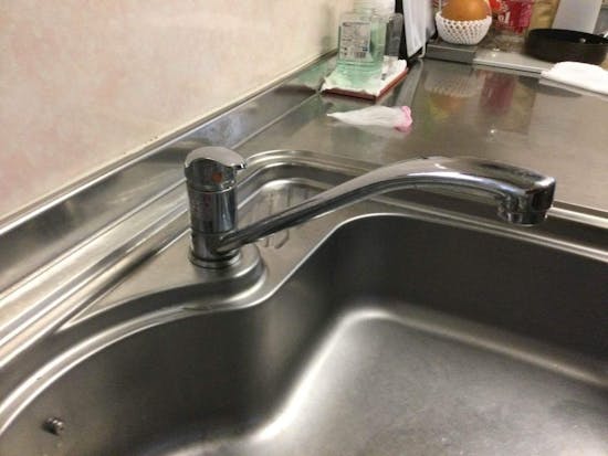 工事前　埼玉県入間市のキッチン水栓交換取付工事