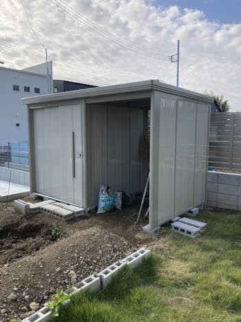 川越市のお客様の物置工事